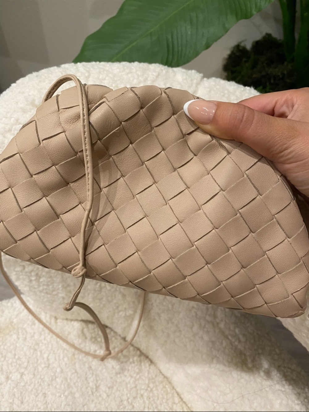 Bottega Veneta Light Beige  mini Pouch